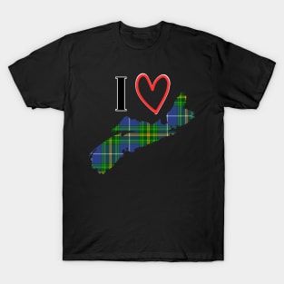 I Love Nova Scotia with Nova Scotia Tartan T-Shirt